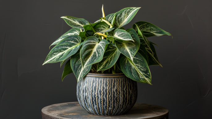 Unique patterned houseplant Philodendron