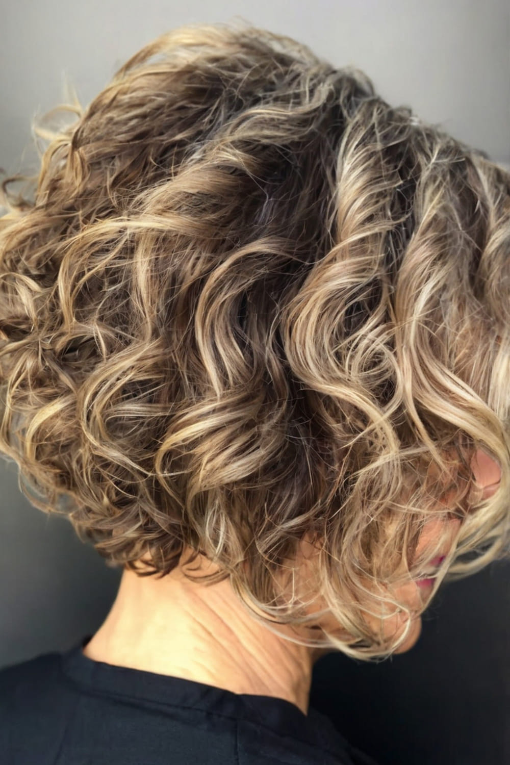 Curly Bob with Highlights