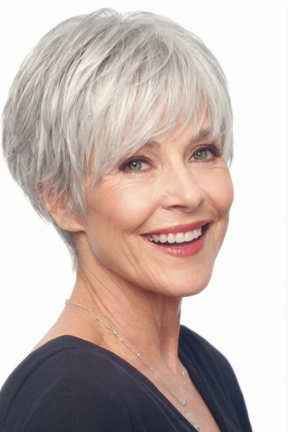 Grey Pixie with Wispy Bangs