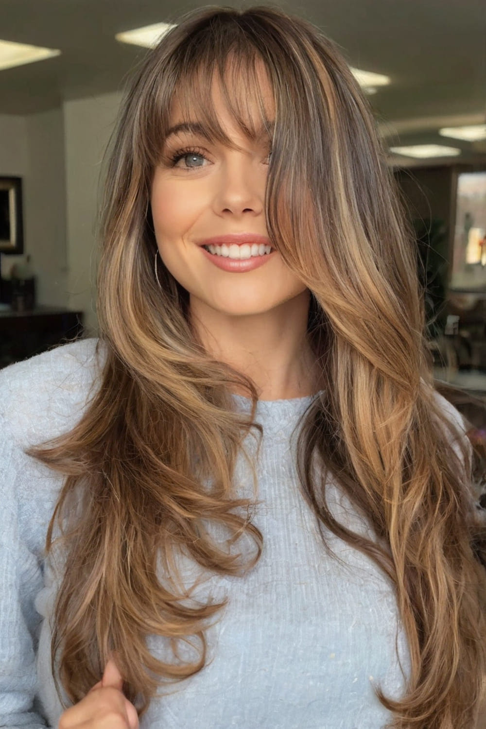 Highlights and Thin Bangs