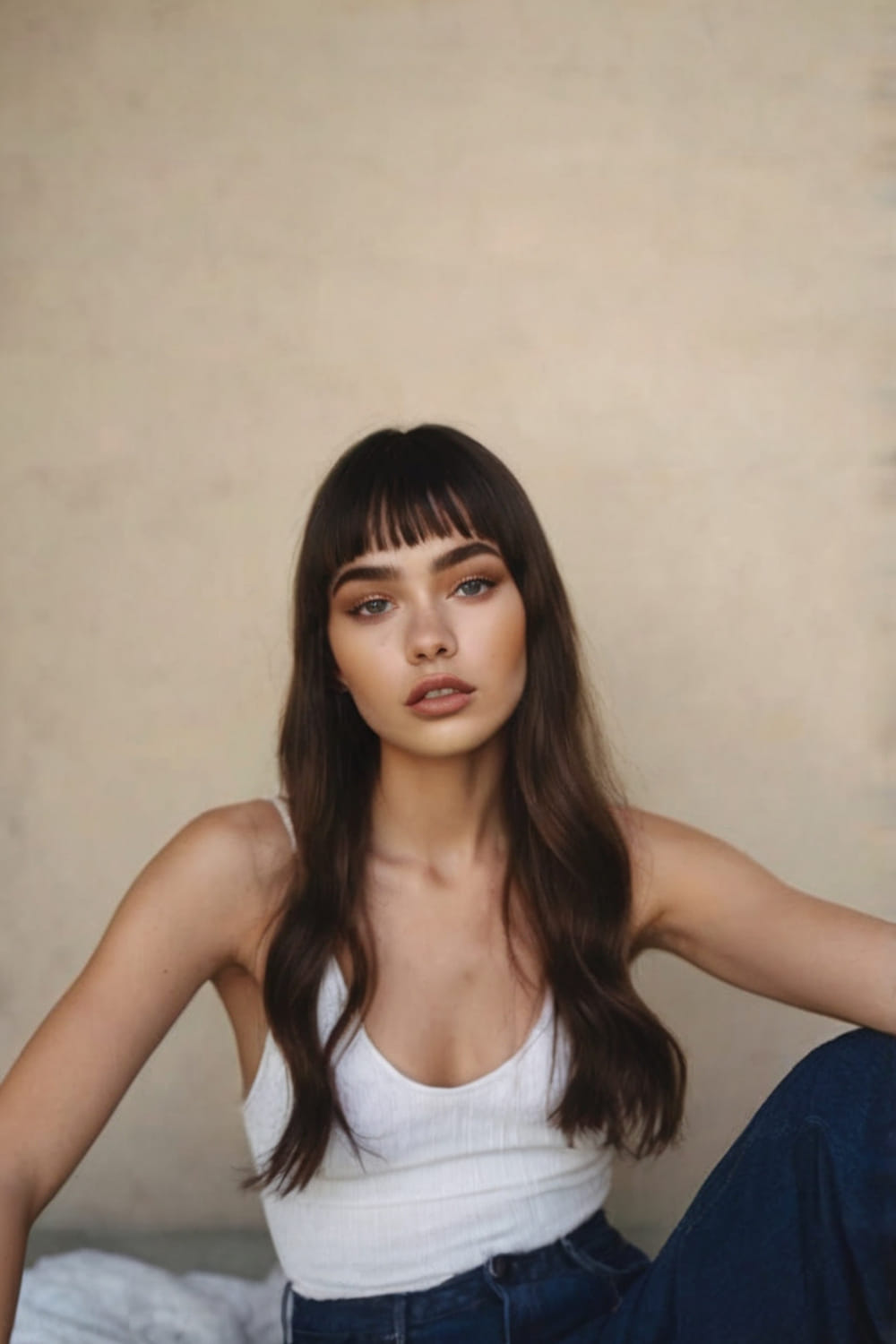 Long Hair with Micro Bangs