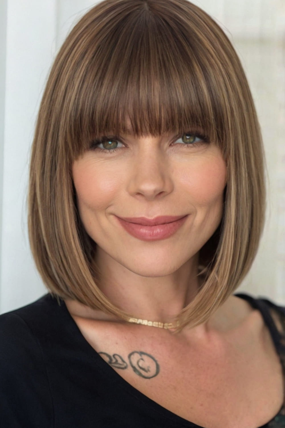 Shoulder Length Bob with Bangs