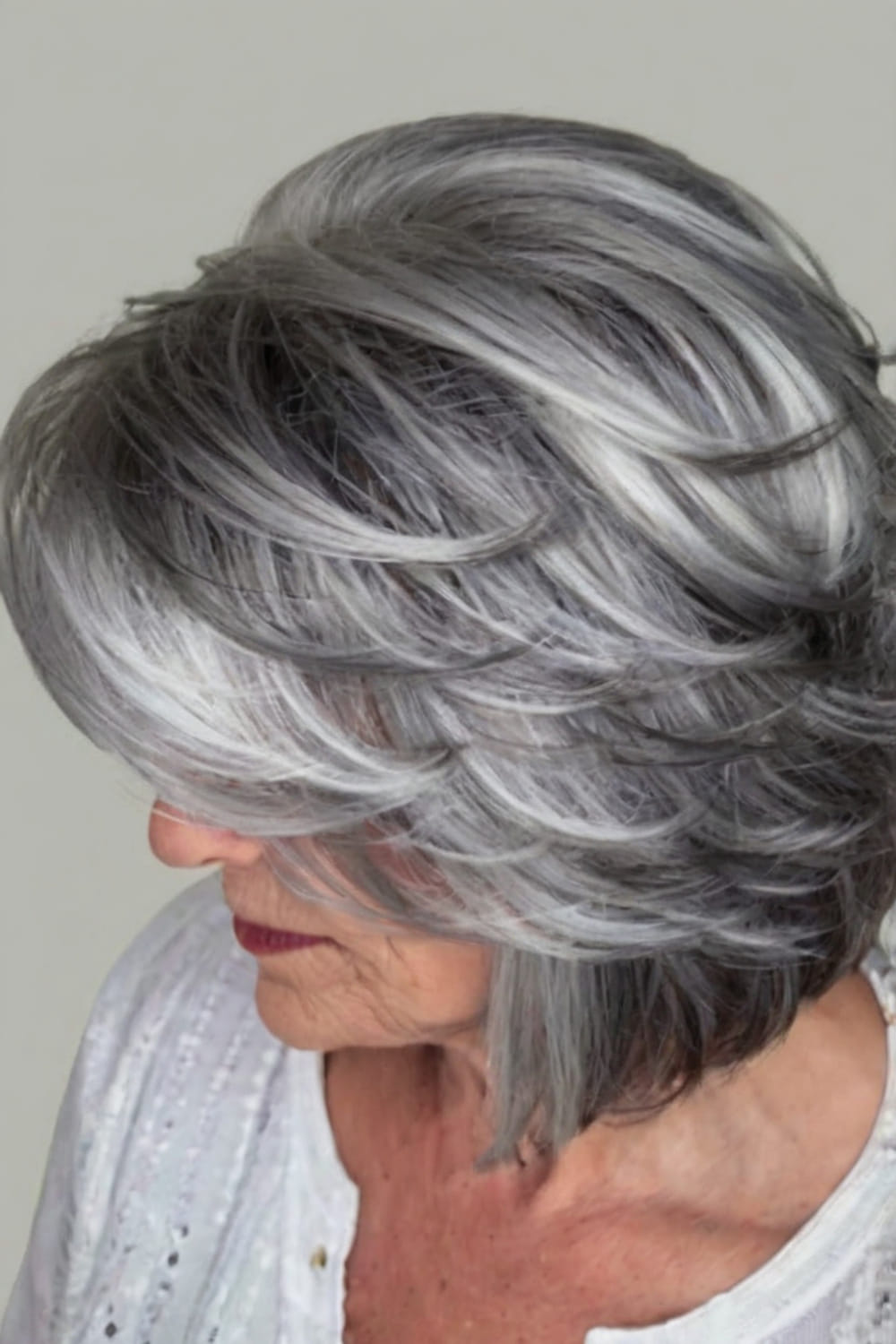 Silver Layered Bob