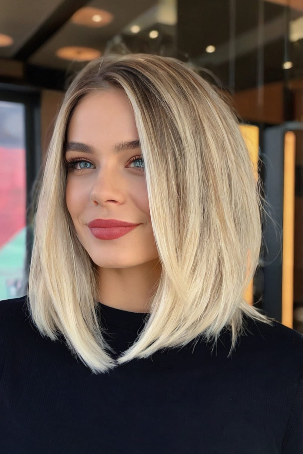 Straight Long Bob with Subtle Layers