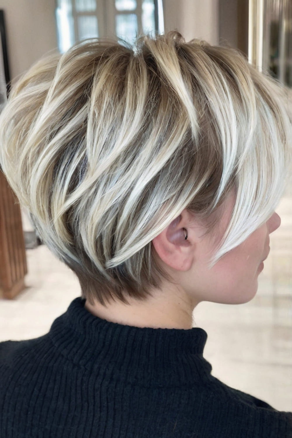 Textured Long Pixie Cut