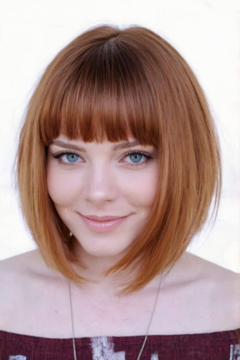 Angled Bob with Full Bangs