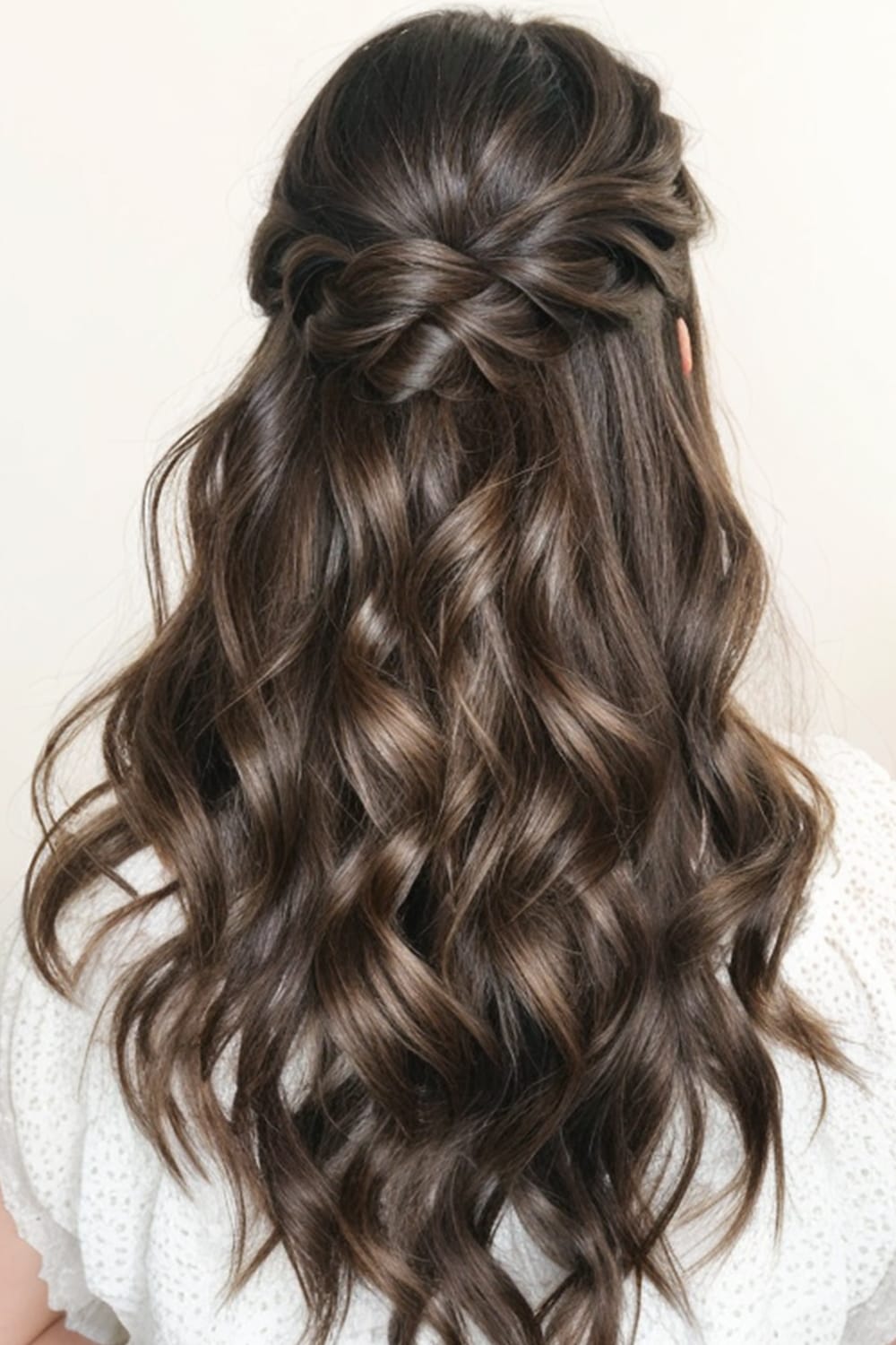 Beachy Waves Half Updo copy