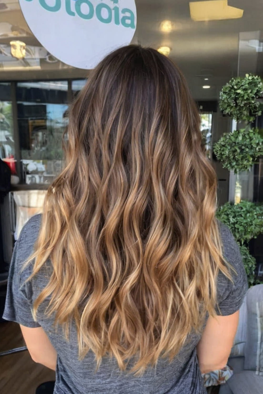 Beachy Waves with Caramel Balayage