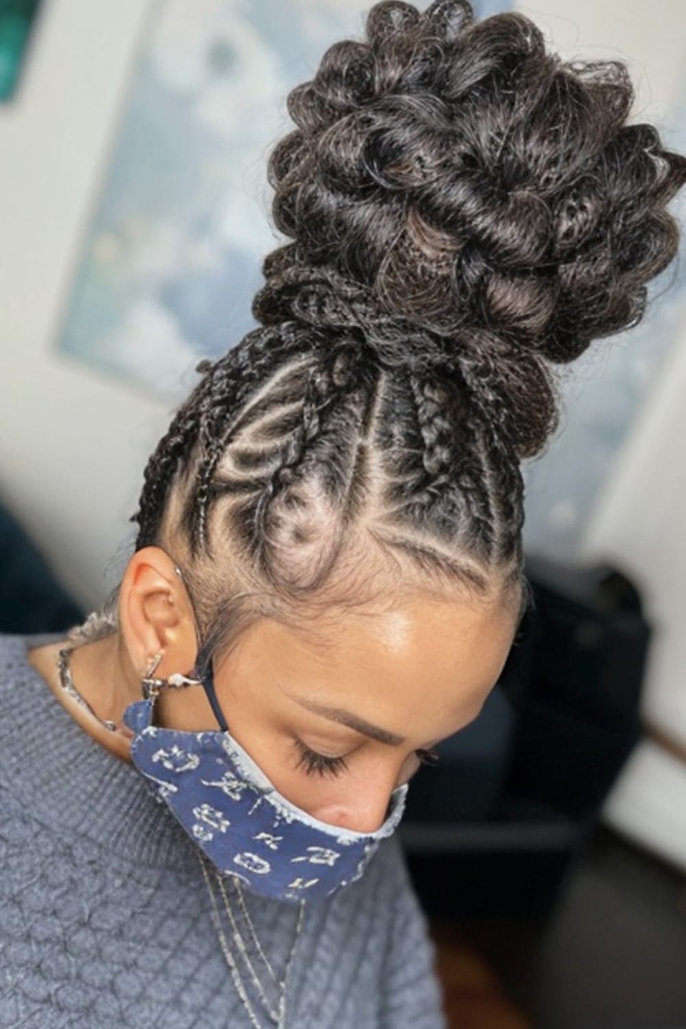 Braided Curly Bun