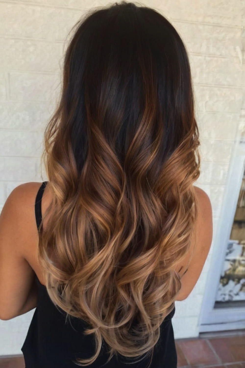 Caramel Ombre with Dark Roots