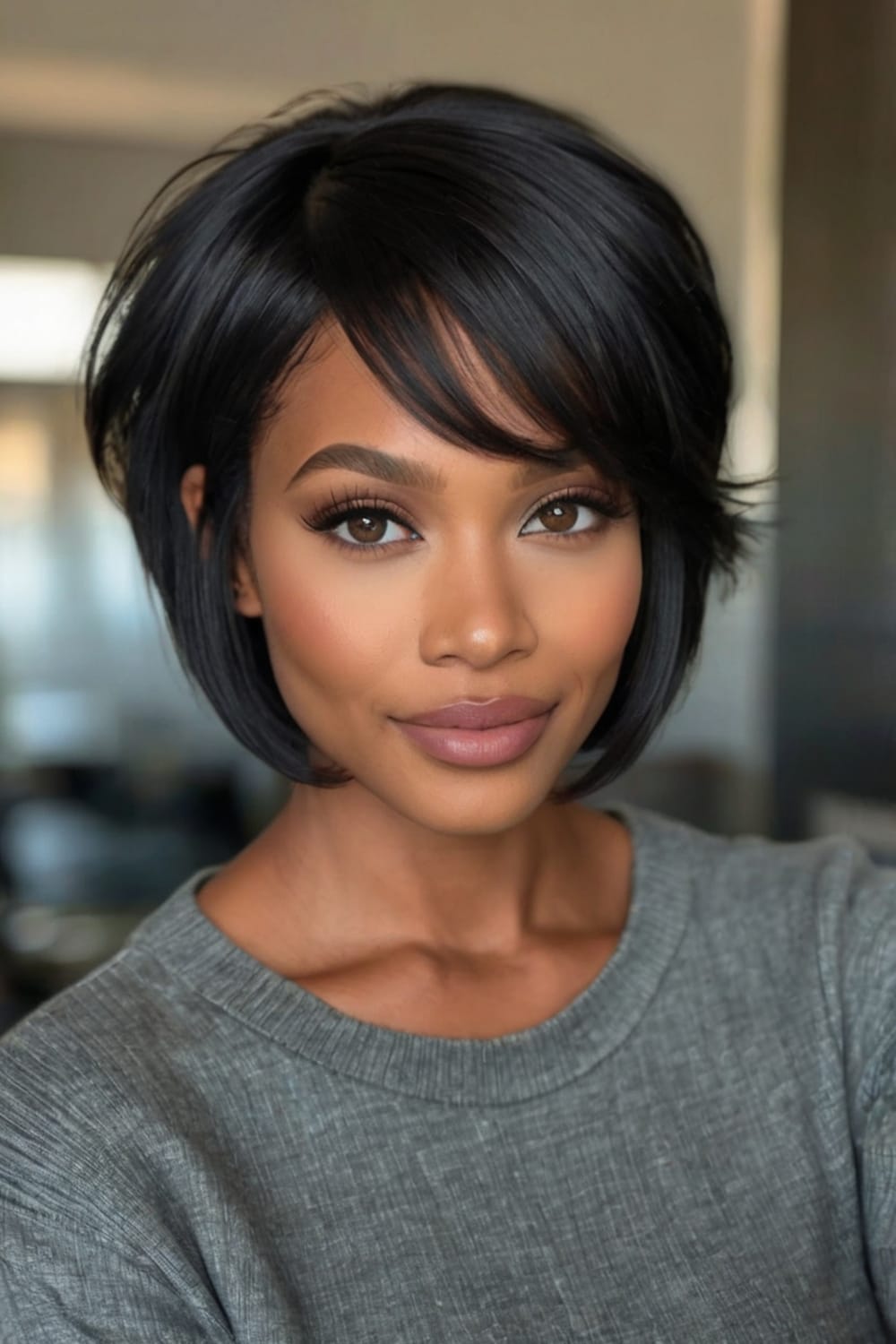 Cheek Length Bob