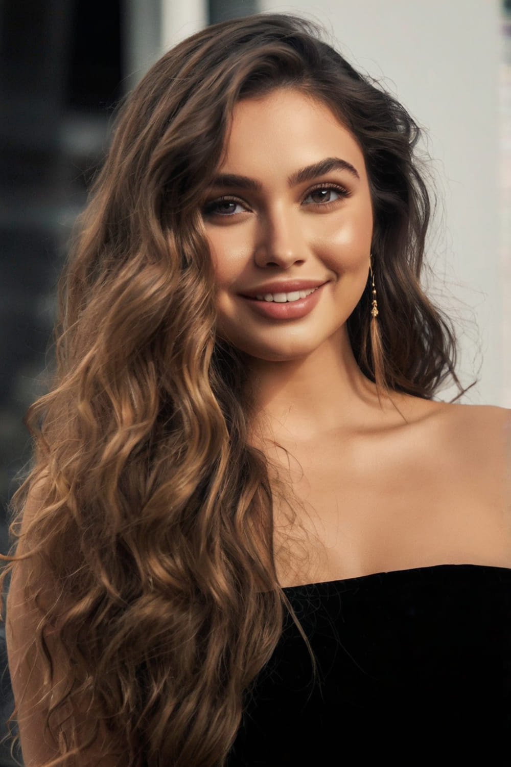 Classic Long Hairstyle with Beach Wave Texture