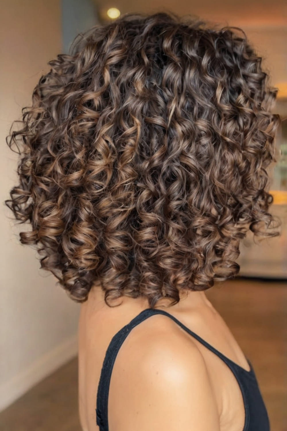 Curly Caramel Highlights