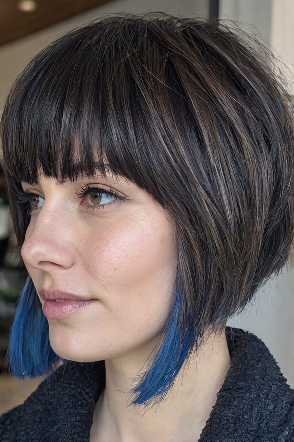 Edgy Inverted Bob with Bangs