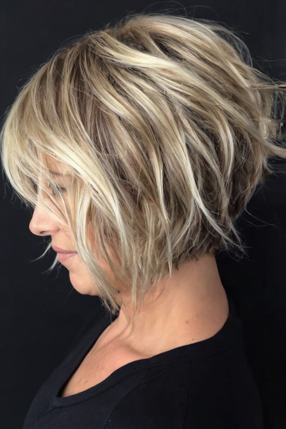 Layered Bouncy Bob with Tousled Texture