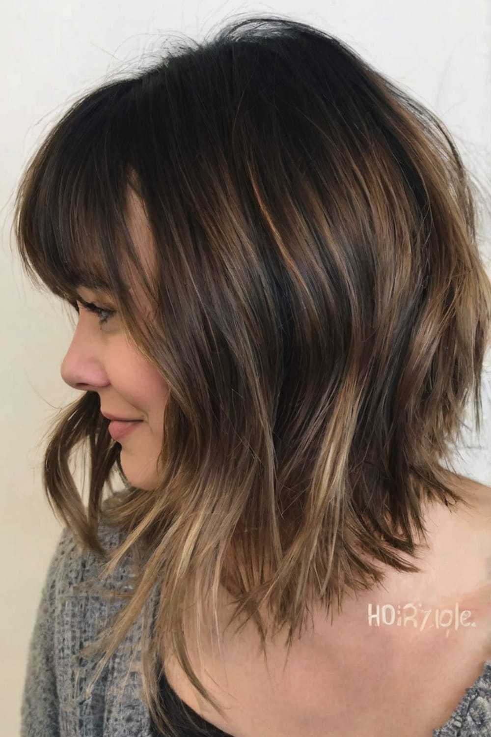 Layered Brown Inverted Bob