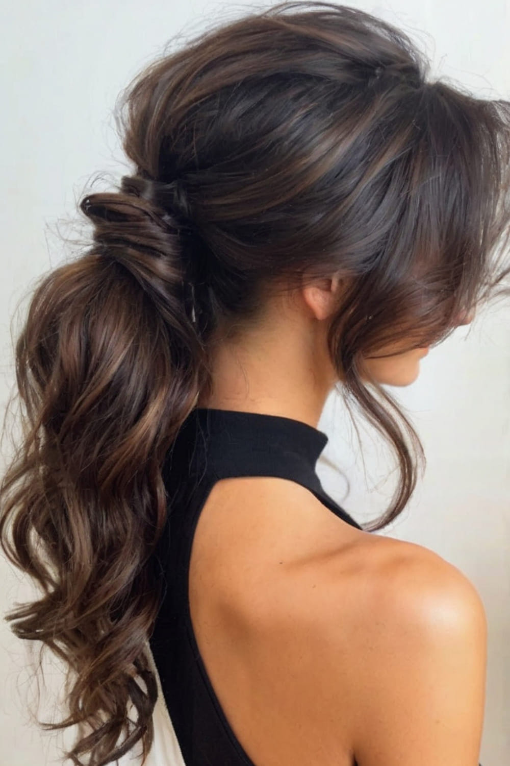 Low Ponytail with Caramel Balayage