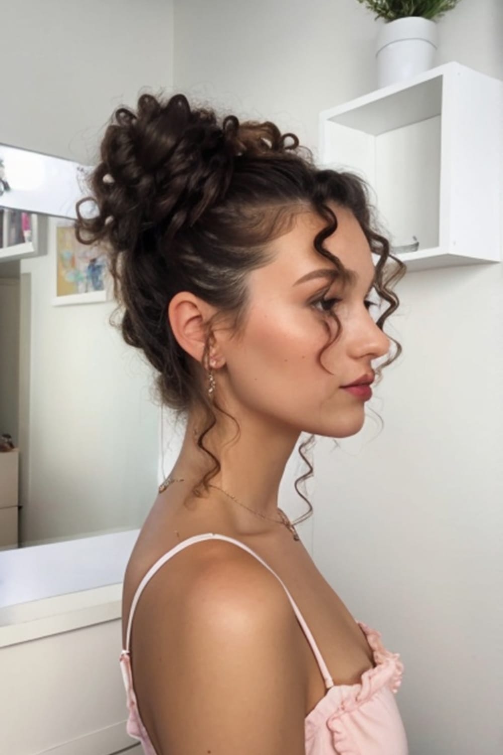 Messy Curly Bun