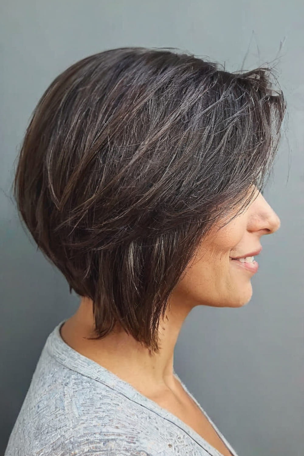 Short A Line Bob with Bouncy Layers