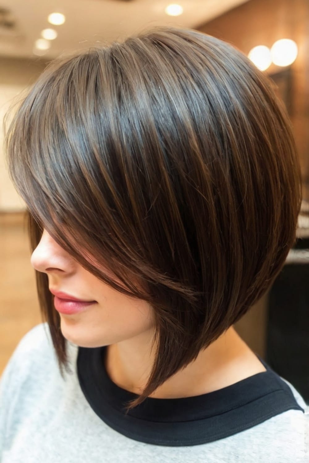 Side Swept Bangs A Line Bob