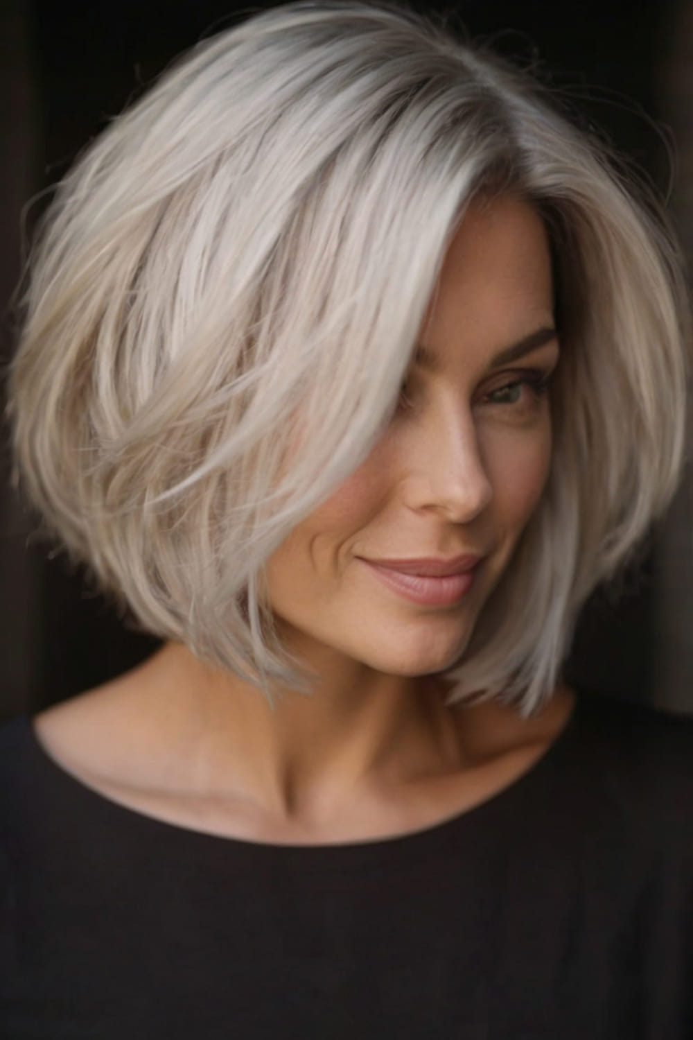 Soft Blunt Bob with Subtle Waves