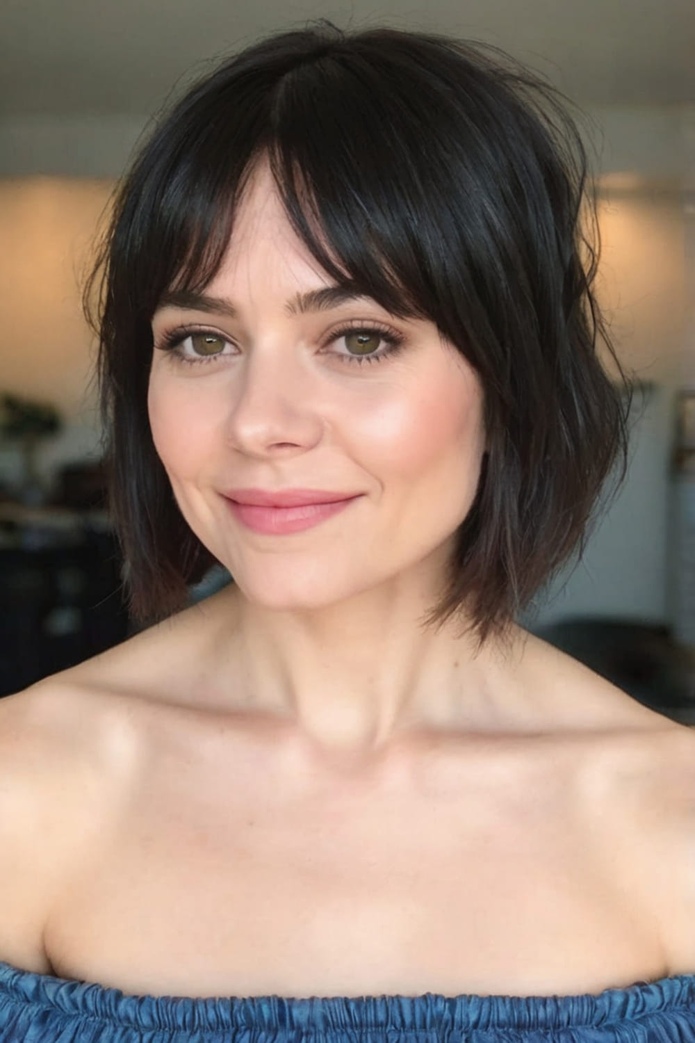 Thick Bob with Curtain Fringe