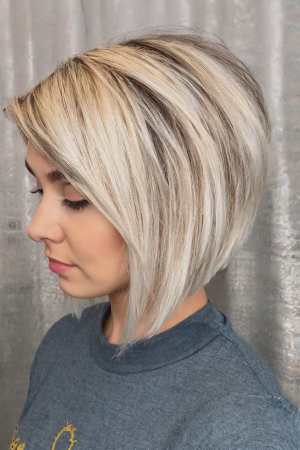 Blonde A Line Bob for Short Hair