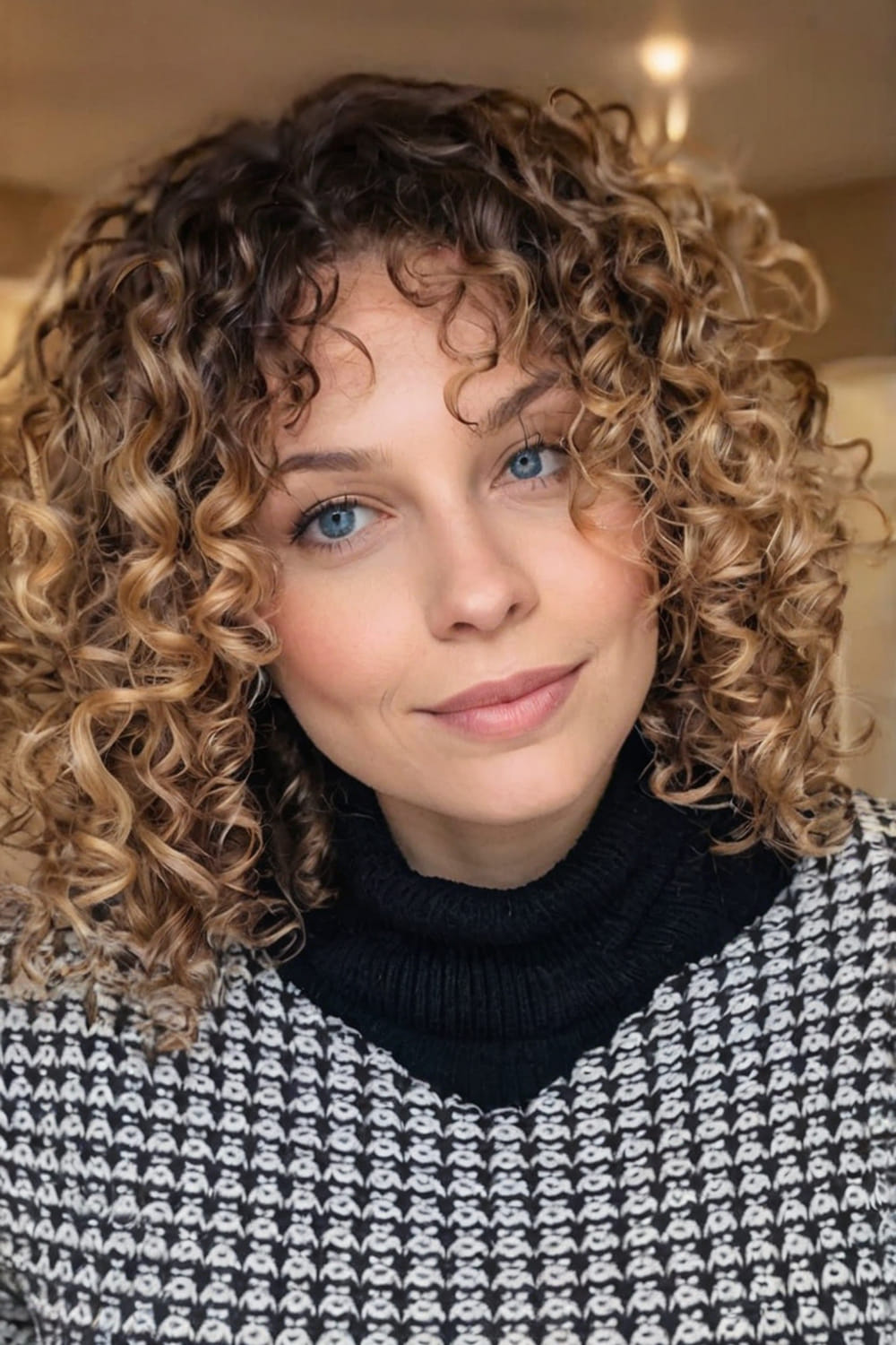 Curly Medium Length Bob