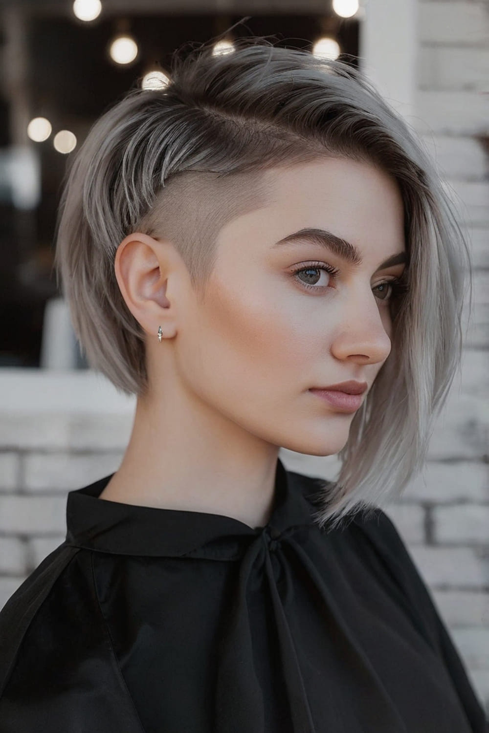 Edgy Shaved Side Asymmetrical Bob