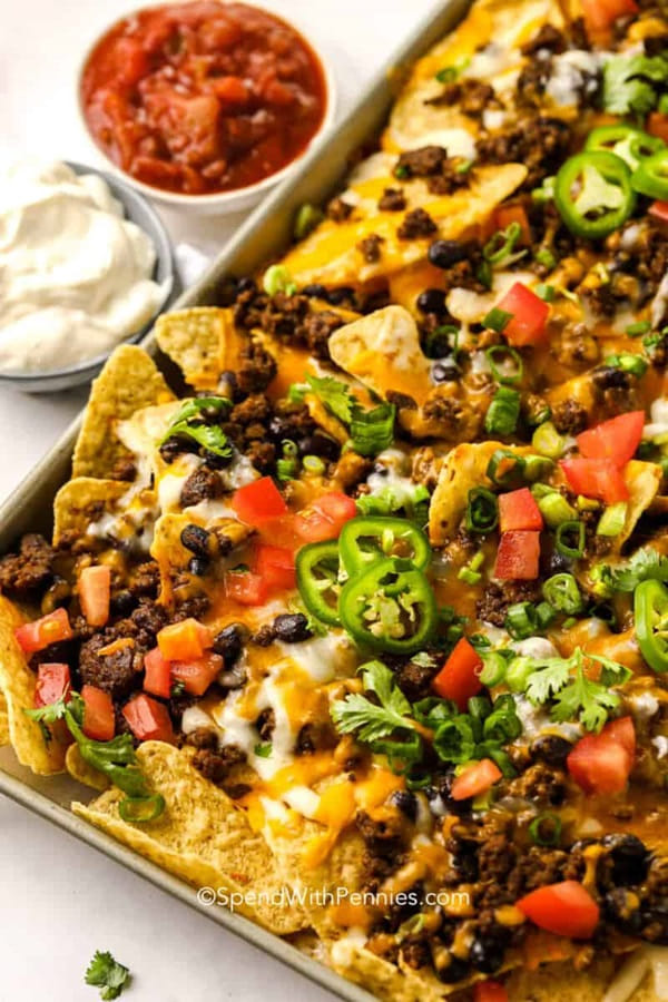 Nachos with Cheese and Toppings