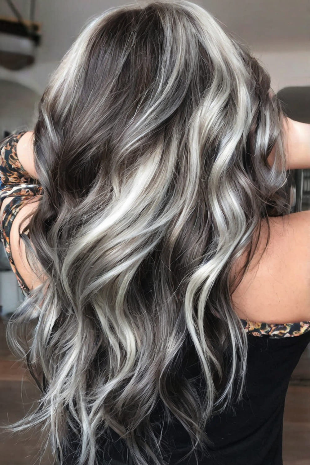 Platinum Highlights on Dark Hair