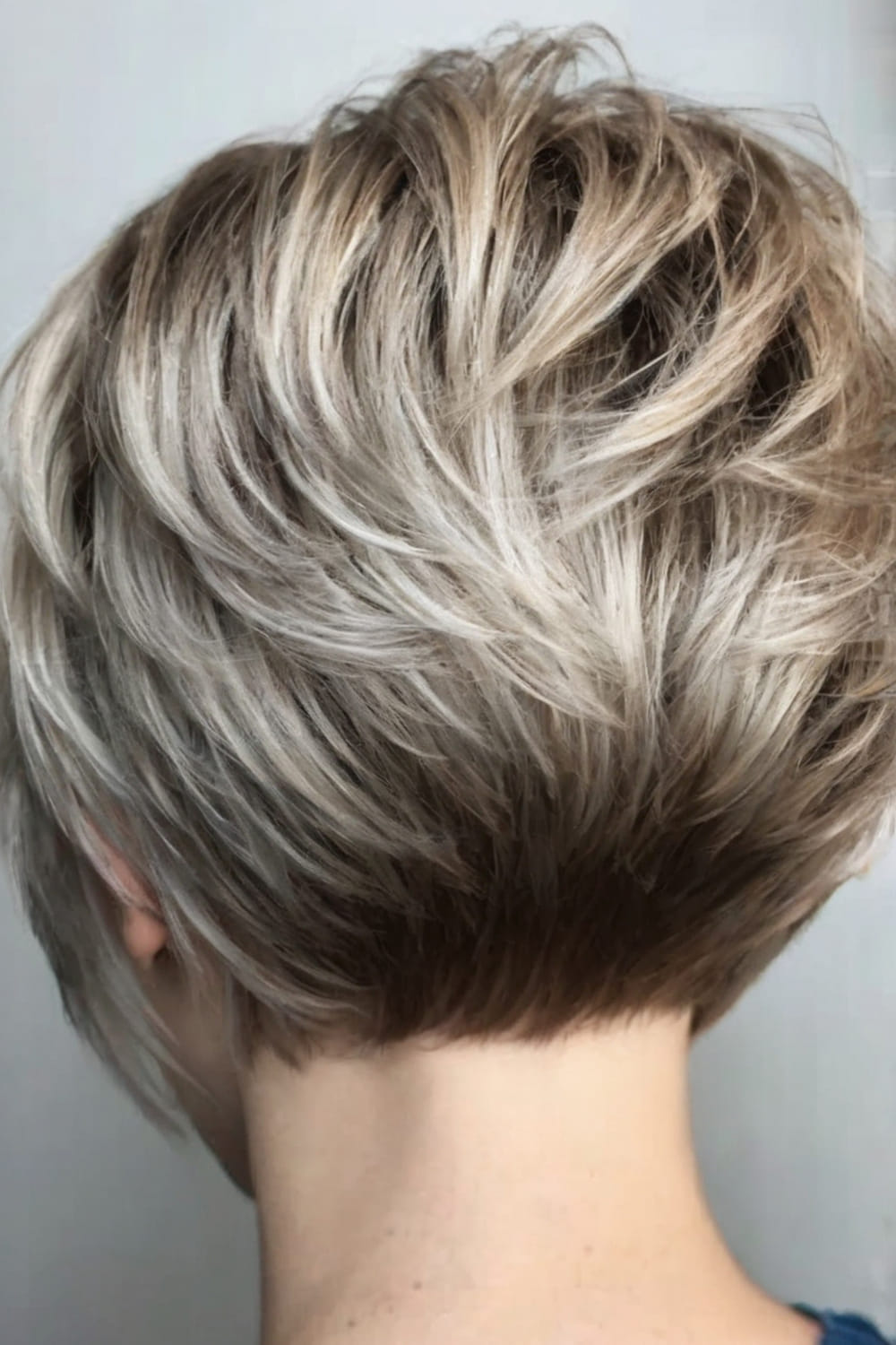 Stacked Short Hair with Razored Ends