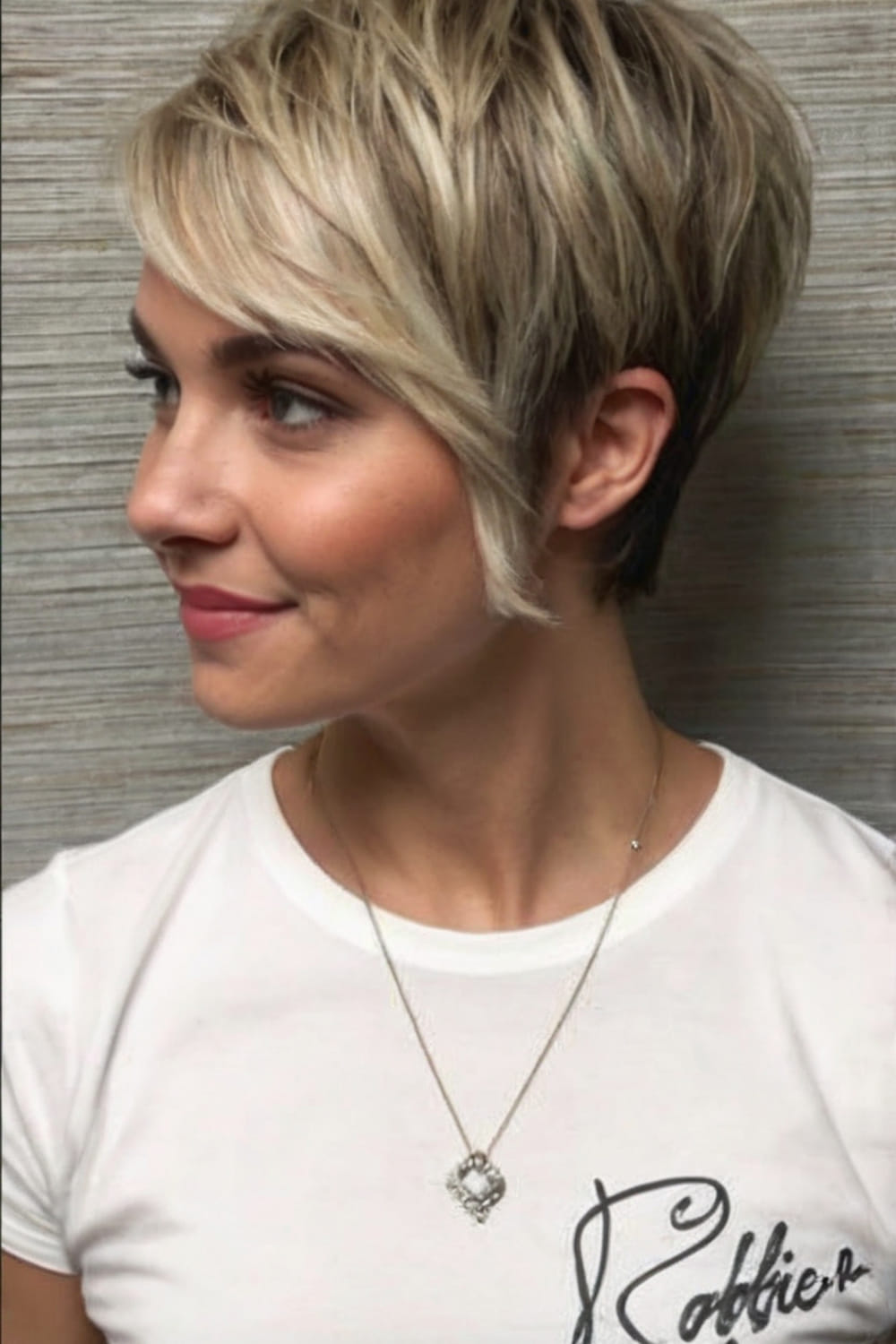 Textured Pixie Bob with Bangs and Sideburns