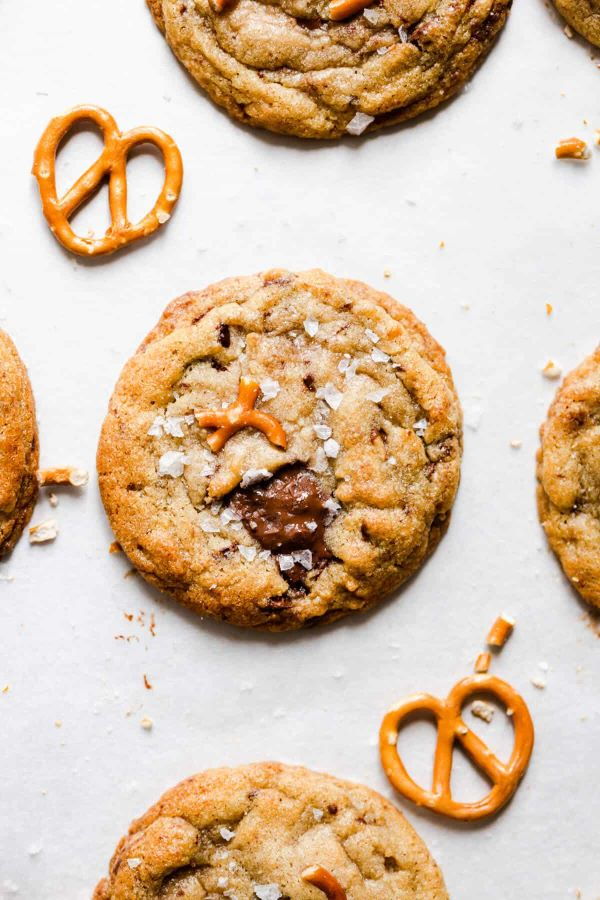 Chocolate Dipped Pretzel Cookies