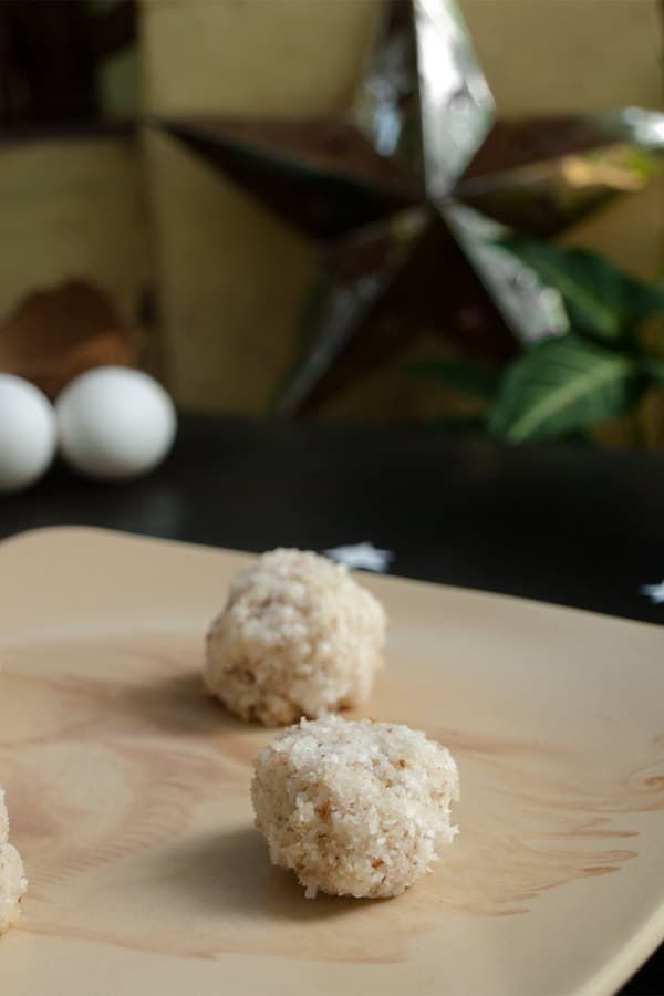 Coconut Macaroons Shaped Like Footballs