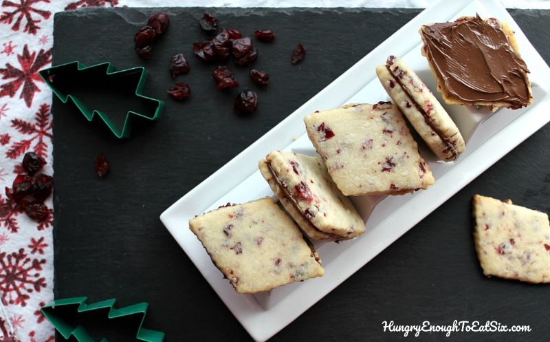 Cranberry Nutella Sandwich Cookies