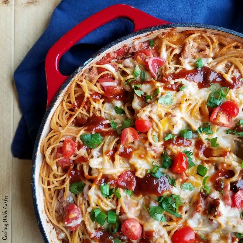 Creamy BBQ Pulled Pork Pasta Bake