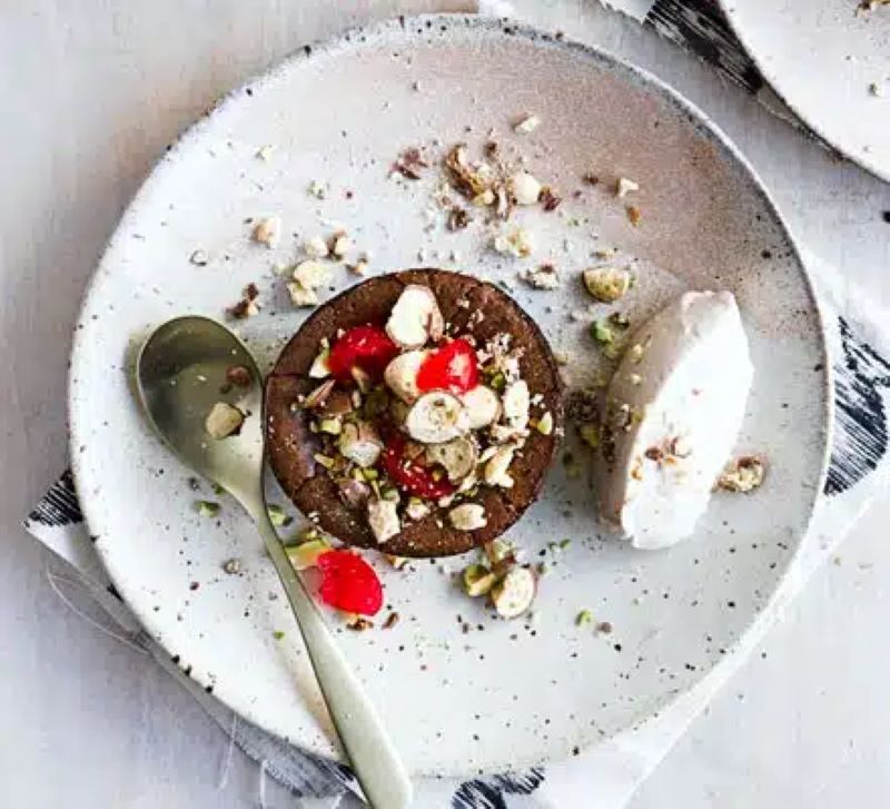 Dark Chocolate Pudding with Malted Cream