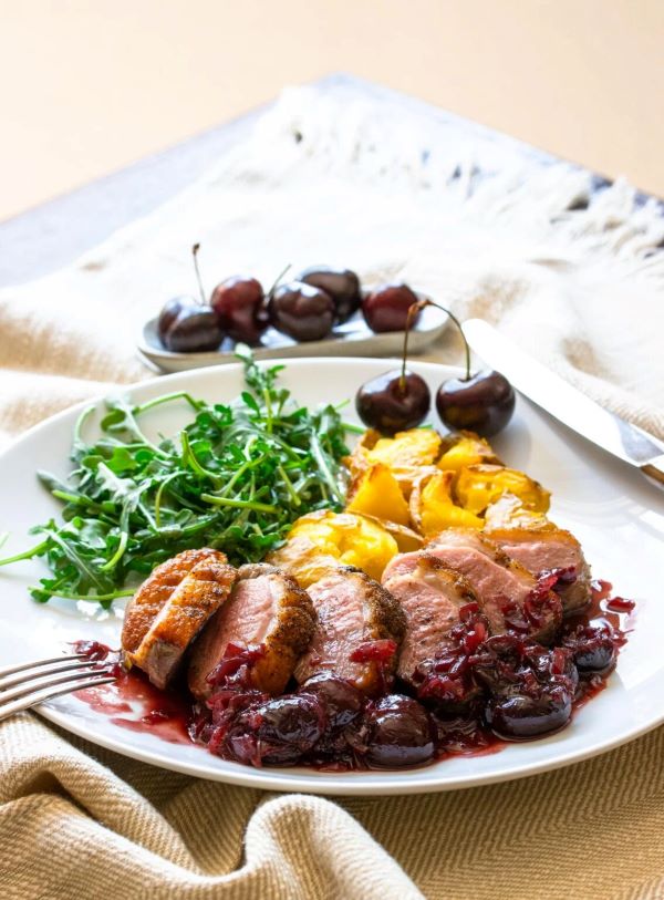 Duck Breast with Cherry Sauce