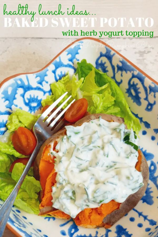 Greek Yogurt & Herb Stuffed Sweet Potatoes