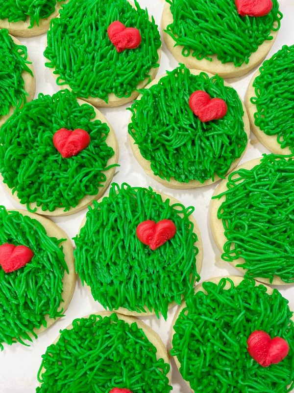 Green Buttercream Frosted Cookies