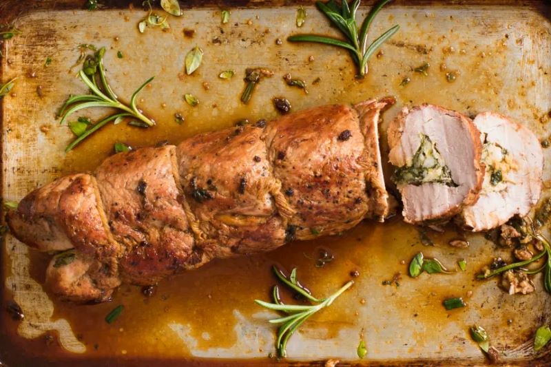 Herb and Garlic Stuffed Pork Loin