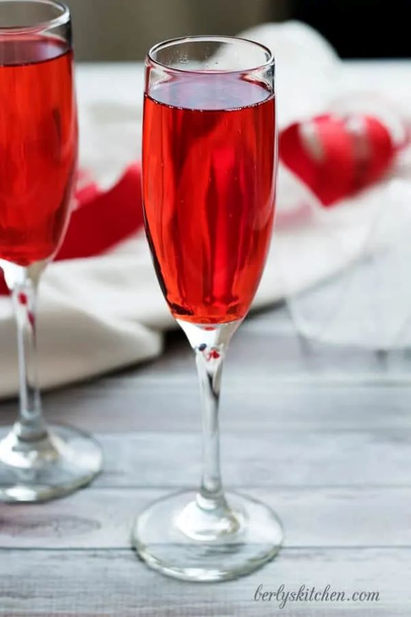 Homemade Grenadine and Champagne Cocktails