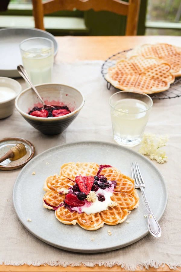 Lemon Elderflower Waffles