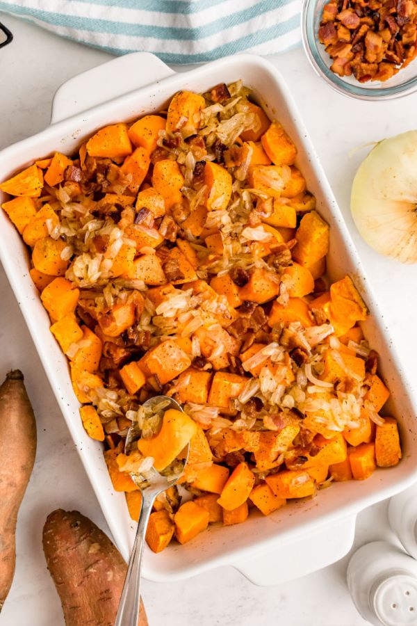 Maple Bacon Sweet Potato Casserole