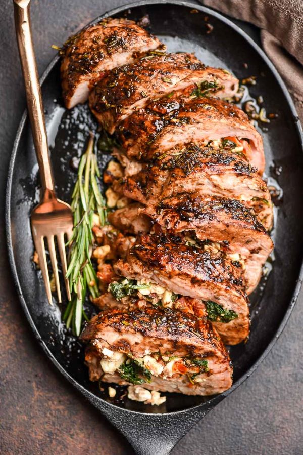 Mediterranean Stuffed Pork Loin