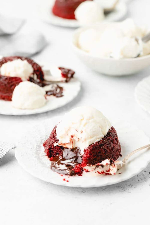 Molten Red Velvet Cakes