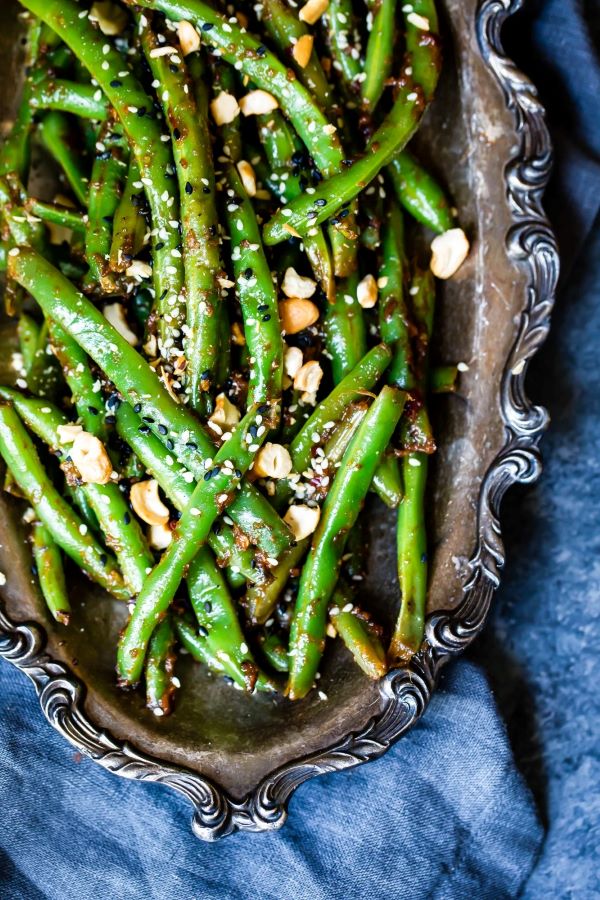 Peanut Butter Soy Glazed Green Beans