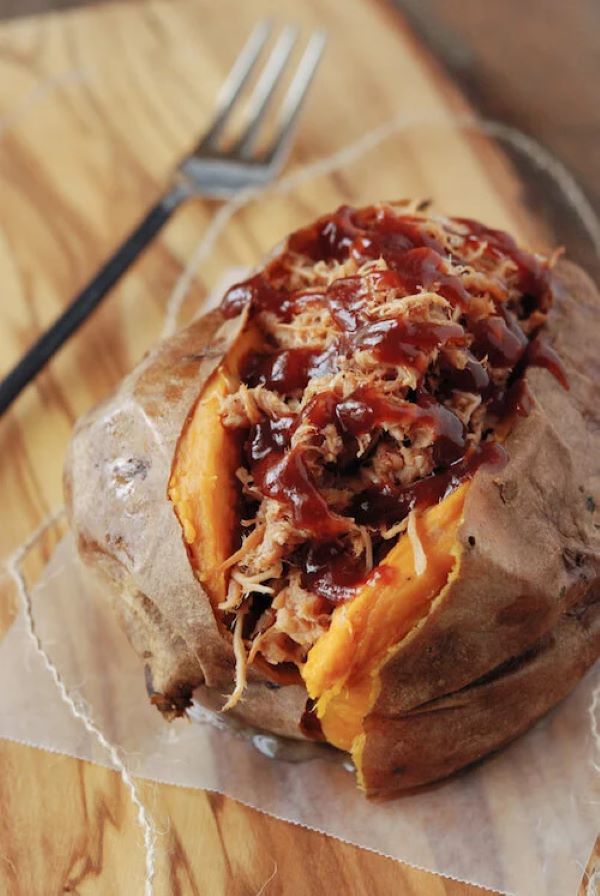 Pulled Pork Stuffed Sweet Potatoes