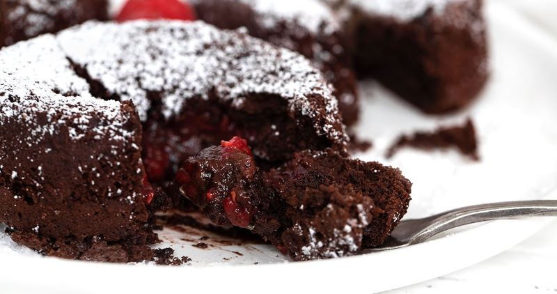 Raspberry Molten Chocolate Cake